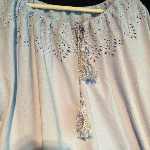 Woman Within 3/4 Sleeve Baby Blue Size 14/16 - Picture 2 of 7